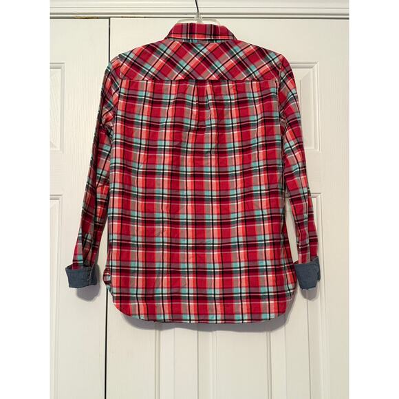 Talbots Plaid Button Up Blouse, Size XS - Picture 2 of 5